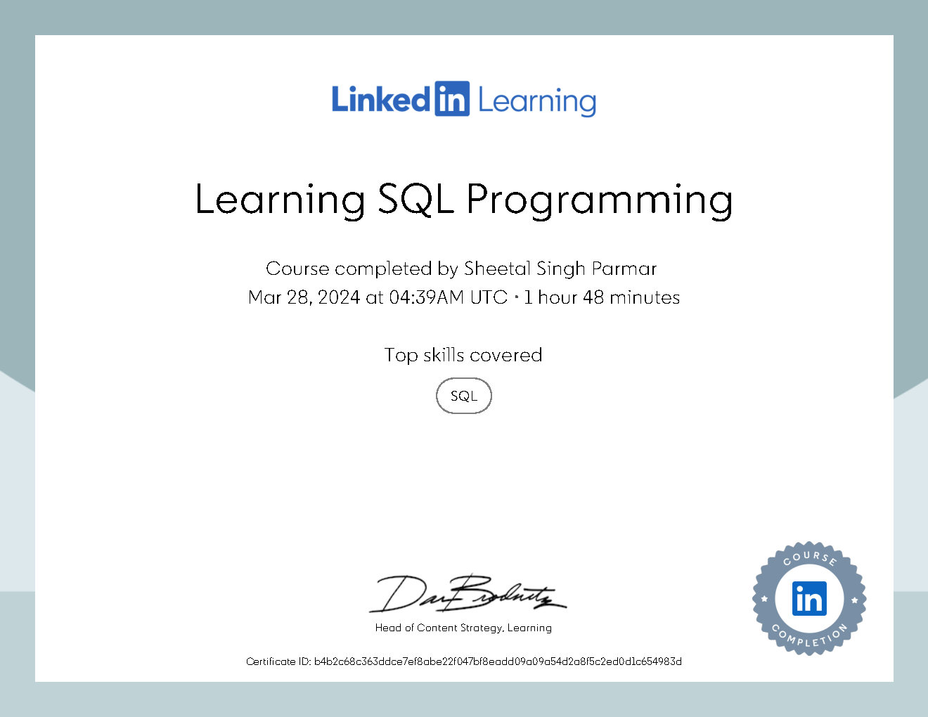 SQL Certificate